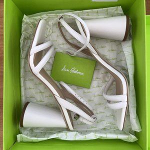 Sam Edelman Kia Block Heel Sandal, White Leather.